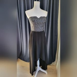 BEBE | Bustier Sequin Hi-Lo Dress